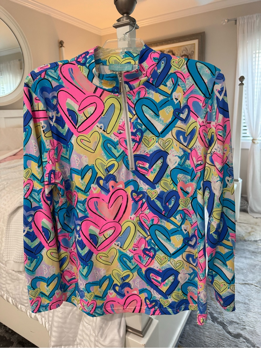 Anthony’s colorful 1/4 zip top.